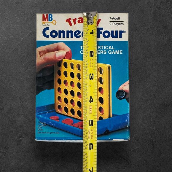 Vintage 1983 Milton Bradley Travel Connect Four Board Game Complete 47 Checkers - Picture 11 of 11